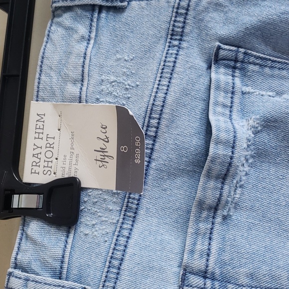 Style & Co Frayed Hem Shorts Mid Rise Slimming Pocket 8 - Picture 5 of 5